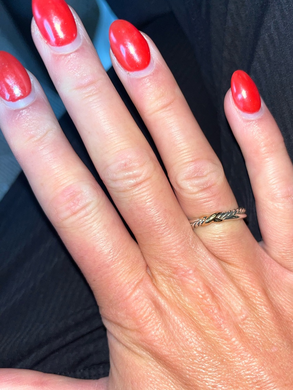 David Yurman Petite X Ring in Sterling Silver with 18k Yellow Gold